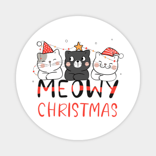 Meowy Christmas Magnet